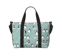 Penguin Balloon Snowflake Print Gym Bag for Women, Weekender Overnight Bag,Personal Item Bag, Shoulder Bag for Women Men,One Size