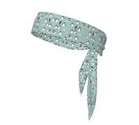 Penguin Balloon Snowflake Print Headband Sports Head Tie Wristband Wicking Sweat, Women Men Unisex Size Fits All