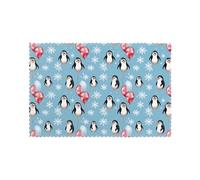 Penguin Balloon Snowflake Print Modern Set of 6 Dining Table Placemats Heat Resistant Place Mats for Home Decor