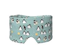 Penguin Balloon Snowflake Print Print Soft Eye and Ear Muffs for Adults Sleeping Protection Cover for Travel Nap Relief