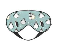 Penguin Balloon Snowflake Print Sleep Eye Mask - Light Blocking for Deep Sleep Home Travel Use Ultra Soft