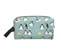 Penguin Balloon Snowflake Print Travel Grooming Storage Bag, Reusable Makeup Storage Organizer, Bathroom Supplies