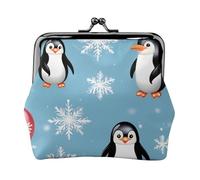 Penguin Balloon Snowflake Print Versatile Coin Purse Exquisite Mini Wallet Cute Change Pouch for Any Occasion