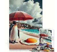 Penguin Beach Holiday 1000 Piece Jigsaw Puzzles for Adults Teenagers Brain Play Peaceful Fun Sharp Edge Memorable Gift (38x26cm)