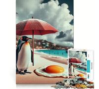 Penguin Beach Holiday 1000 Piece Jigsaw Puzzles for Adults Teenagers Brain Play Peaceful Fun Sharp Edge Memorable Gift (38x26cm)
