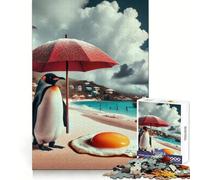 Penguin Beach Holiday 1000 Pieces Jigsaw Puzzles for Teenagers Improve Recall Quiet Hobby Exact Edge Birthday Gift (38x52cm)
