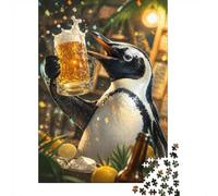 Penguin Beer Lemon 1000pcs Mini Puzzle For Adults Premium Paper | 38x26cm Cardboard Home Decor Smooth Surface Birthday Gift Stress Relief
