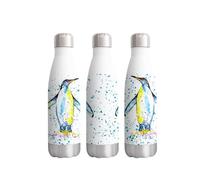 Penguin Bird Watercolour Rainbow Art Bottle Double Wall Insulated Stainless Steel Sport Drinks 500ml White Gift Ideal for School Work Office Oudoor Sports Keeps Hot and Cold Drinks