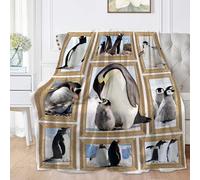 Penguin Blanket Gifts for Adults Kids Men Women Warm Soft Antarctic Penguins Throw Blanket for Camping Couch Bed Sofa Room Decor Birthday Gifts 50"x60"-M