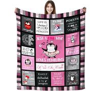 Penguin Blanket Gifts for Girls Women Soft Warm Flannel Penguin Throw Blanket Birthday Gifts for Adults Kids 60"x50"