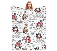 Penguin Blanket Super Soft Warm Animal Flannel Throw Blankets for Boys Girls Adults Lovers for Couch Sofa Bed Office Gifts 50"x60"