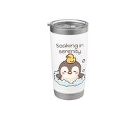Penguin Bubble Bath Soaking in Serenity Rubber Duck Stainless Steel Insulated Tumbler