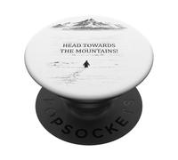 Penguin But Why Head Towards The Mountains Motivational PopSockets Adhesive PopGrip
