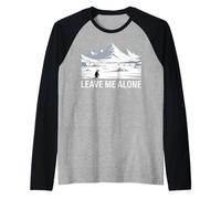 Penguin But Why Heading Towards Mountains Leave me Alone Raglan Baseball Tee