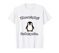 Penguin But Why Mountains Motivational Nihilist Penguin Tee Value Graphic T-Shirt, Men, White, S