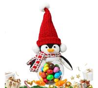 Penguin Candy Canister - ABS Plush Lid Holiday Biscuits, for Snacks, Dried Fruits, Candy Jars, Christmas Kitchen Counter Storage Jar for Homeowners, Entertaining Cafés, Bakeries Part