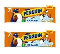 Penguin Caramel Chocolate Biscuit Bars, 7 x 24.6g Pack, 172.2g, Vegetarian Friendly, Pack Of 2