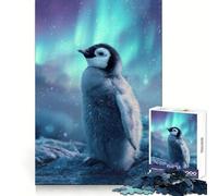 Penguin Chick Under Aurora Borealis 1000 Piece Jigsaws for Adults Puzzle Focus Brain Toy Quiet Fun Tight Edge Santa Wish Item (50x75cm)