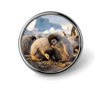 Penguin Chicks Button Pins 1" Round Badge Brooch | Aluminum round lapel pin for men women, circular brooch, fade-resistant metal badges pins for clothes bags, party favors gift