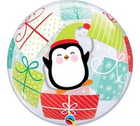 Penguin Christmas Presents 22"/56Cm Bubble Balloon