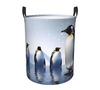 Penguin - Circular Laundry Basket â€“ Waterproof, Lightweight, And Durability With Handles | Collapsible Laundry Hamper For Home Décor And Versatile Storage
