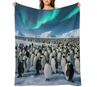 Penguin Colony Blanket Lightweight Throw Blanket Soft Cozy Flannel Blankets Travel Bed Blanket for Couch,Sofa,Bed,Chair,Camping, Picnic Warm and Cozy for All Seasons 50"x60"