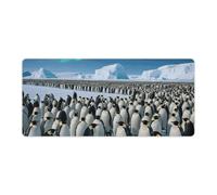 Penguin Colony Desk Mat with Stitched Edges, Rubber Mouse Mat for Keyboard Mats Non-Slip Waterproof Desk Pad Office Supplies Large Gaming Mouse Pad for Home Work