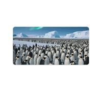 Penguin Colony Desk Mat with Stitched Edges, Rubber Mouse Mat for Keyboard Mats Non-Slip Waterproof Desk Pad Office Supplies Large Gaming Mouse Pad for Home Work