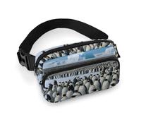 Penguin Colony Fanny Pack for Men Women, Durable Sling Chest Bag with Adjustable Strap & Large Pocket, Small Crossbody Bag for Running, Hiking, Cycling, Travel