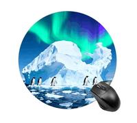 Penguin Colony Mouse Pad Round Laptop Mouse Mat Cute Computer Mousepad Keyboard Pad Non-Slip Desk Pads for Gaming Office Work Home