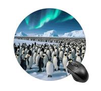 Penguin Colony Round Mouse Pads Non-Slip Rubber Base Mouse Mat Cute Mousepad Funny Computer Desk Accessories for Office Home Gaming Work 7.8 X7.8 Inch