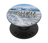 Penguin Colony Walking Ice Antarctic Wildlife Scene PopSockets Adhesive PopGrip