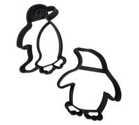 PENGUIN COOKIE CUTTERS Christmas Penguins Cute Arctic Waterfowl Polar Birds Wildlife Collectible Side View Left Right Facing Birthday Valentines Penguin Outline And Tuxedo Penguin (2 Pack)
