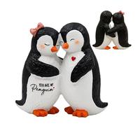 Penguin Couple Statue - Romantic Decoration for Home and Office, Detailed Resin | Adorable Animal Figurines for Him and Her | For a Birthday, Valentine's Day