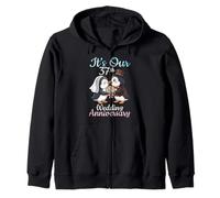 Penguin Couple Together It's Our 37th Wedding Anniversary Zip Hoodie