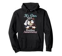 Penguin Couple Together It's Our 38th Wedding Anniversary Pullover Hoodie