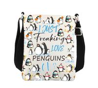 Penguin Crossbody Bag Penguin Gifts for Penguin Lovers Funny Penguin Gift I Just Freaking Love Penguins Ok Penguin Sling Bag, White