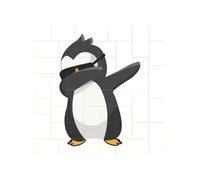penguin dabbing Printed Square Jigsaw Puzzle 12.8x12.8 CM, Puzzle Challenging Game for Adults Gifts, Family Fun Decorative Wall Decor