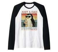 Penguin Dad, Just A Dad Who Always Came Back with The Milk Raglan Baseball Tee