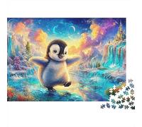 Penguin Dancing in A Magical River 1000Pc Jigsaw Puzzle Cute Penguin Educational & Challenging, Gift for All 52x38cm/1000pcs