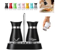 Penguin Design Salt and Pepper Shaker Set with Holder，A | Stainless Steel Salt and Pepper Sets with Glass Bottom, Refillable Seasoning Container for Kitchen, Table, BBQ and Camping