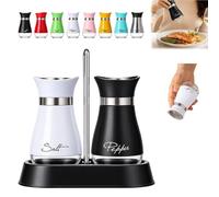Penguin Design Salt and Pepper Shaker Set with Holder，C | Stainless Steel Salt and Pepper Sets with Glass Bottom, Refillable Seasoning Container for Kitchen, Table, BBQ and Camping