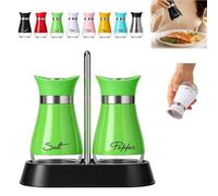 Penguin Design Salt and Pepper Shaker Set with Holder，D | Stainless Steel Salt and Pepper Sets with Glass Bottom, Refillable Seasoning Container for Kitchen, Table, BBQ and Camping