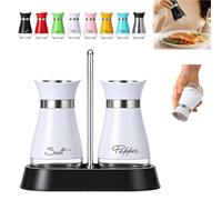 Penguin Design Salt and Pepper Shaker Set with Holder，G | Stainless Steel Salt and Pepper Sets with Glass Bottom, Refillable Seasoning Container for Kitchen, Table, BBQ and Camping