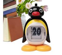 Penguin Desk Calendar Ornament, Retro Pressing Perpetual Calendar Decoration, 3D Push-type Calendars Ornament, Cute Animal Doll Decoration for Friends Birthday Bedroom Living Room