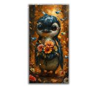 Penguin Diamond Painting Bird Diamond Art Kits Adults, 5D DIY Large Full Drill Rhinestone Crystal Gem Art Cross Stitch Kits for Adults for Beginner Home Wall Decor, Gifts for Women 100x200cm P1-885