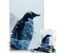 Penguin Double Exposure 1000 Piece Jigsaws for Adults Puzzle Focus Brain Toy Quiet Fun Tight Edge Santa Wish Item (50x75cm)