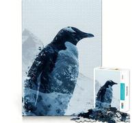 Penguin Double Exposure 1000 Piece Jigsaws for Adults Puzzle Focus Brain Toy Quiet Fun Tight Edge Santa Wish Item (50x75cm)