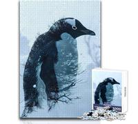Penguin Double Exposure 1000 Piece Jigsaws Learning Game for Skill Practice Thoughtful Gift for Happy Moments Size 38x26cm