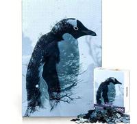 Penguin Double Exposure 1000 Pieces Jigsaw Puzzles for Adults Strong Logic Toy Relaxing Fun Clear Edge Memorable Gift (50x75cm)